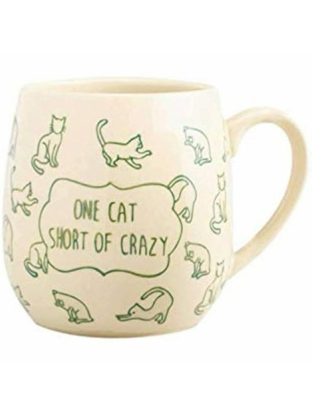 Cost Plus World Market One Cat Short of Crazy Coffee Tea Mug Cat Lover Funny